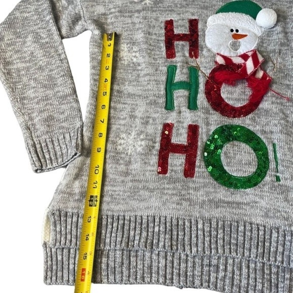 United States Sweaters Striped Holiday with Snowman and Sequins Christmas - Picture 5 of 6